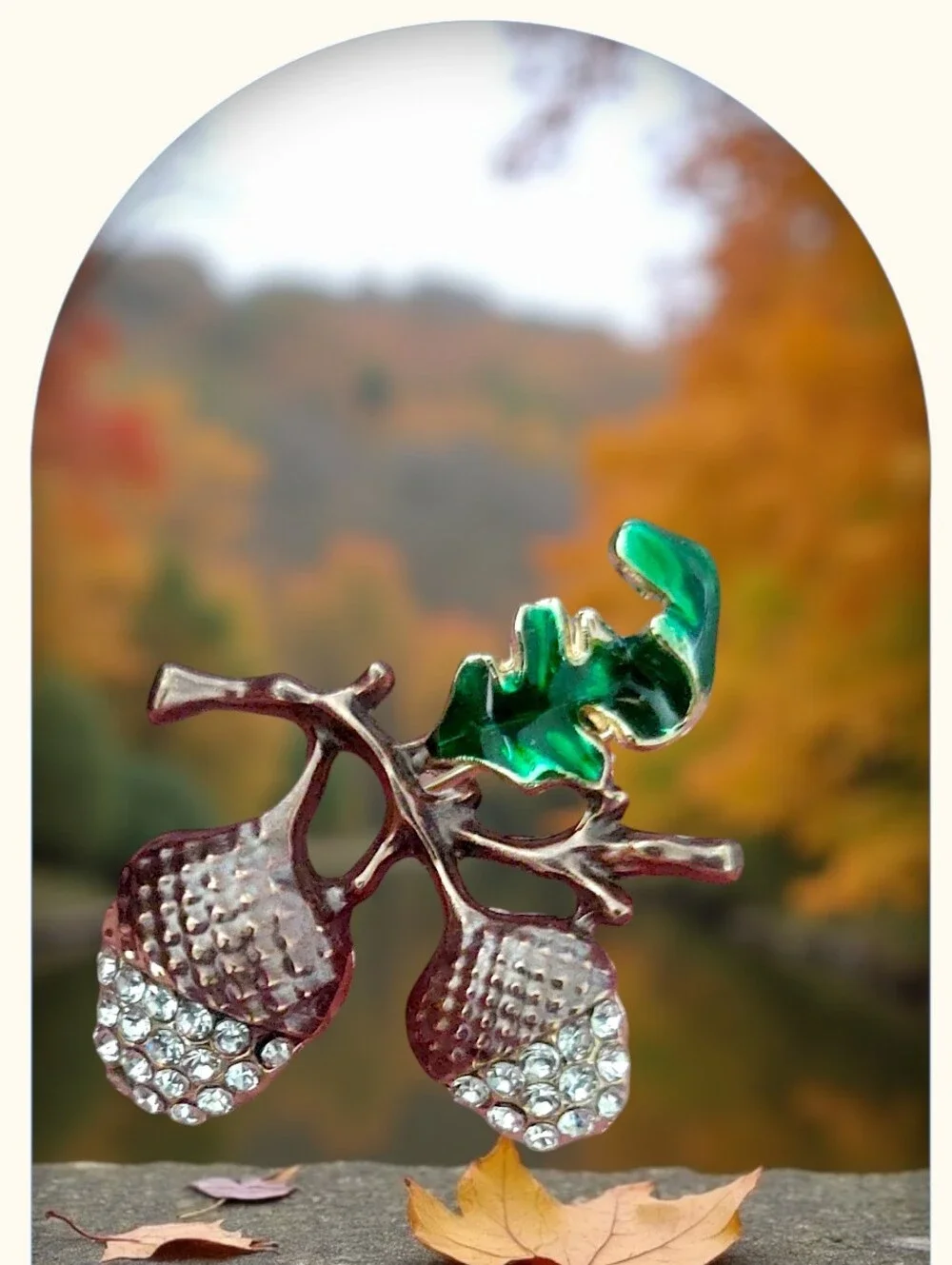 Bronze Tone Acorn Brooch